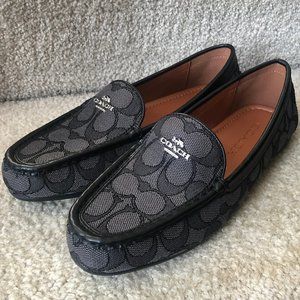 New Coach Gable Signature Black Logo Loafer 5.5 B